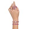 Montre-bracelet à cristaux taille octogonale, rose, finition or rose