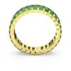 Bague Matrix, taille baguette, verte, plaquée or Bague Matrix, taille baguette, verte, plaquée or