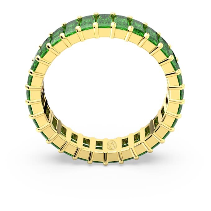 Bague Matrix, taille baguette, verte, plaquée or Bague Matrix, taille baguette, verte, plaquée or