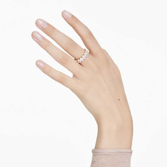 Bague Matrix, taille ovale, blanche, plaquée or Bague Matrix, taille ovale, blanche, plaquée or