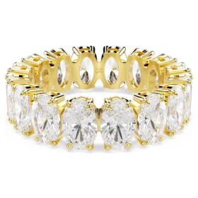 Bague Matrix, taille ovale, blanche, plaquée or