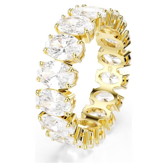 Bague Matrix, taille ovale, blanche, plaquée or Bague Matrix, taille ovale, blanche, plaquée or