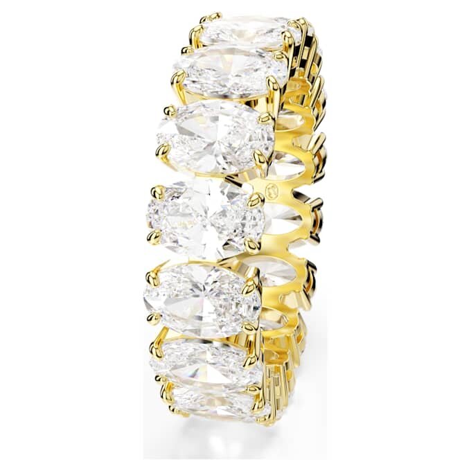 Bague Matrix, taille ovale, blanche, plaquée or Bague Matrix, taille ovale, blanche, plaquée or