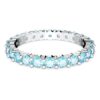 Bague Matrix à taille ronde, bleue, plaquée rhodium