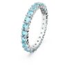Bague Matrix à taille ronde, bleue, plaquée rhodium