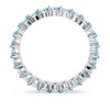 Bague Matrix à taille ronde, bleue, plaquée rhodium