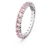 Bague Matrix, taille ronde, rose, plaquée rhodium