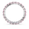 Bague Matrix, taille ronde, rose, plaquée rhodium