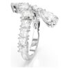 Bague Matrix à tailles variées, blanche, plaquée rhodium