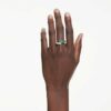 Bague Matrix à tailles variées, verte, plaquée rhodium Bague Matrix à tailles variées, verte, plaquée rhodium