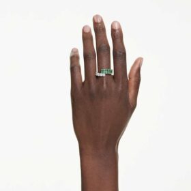 Bague Matrix à tailles variées, verte, plaquée rhodium