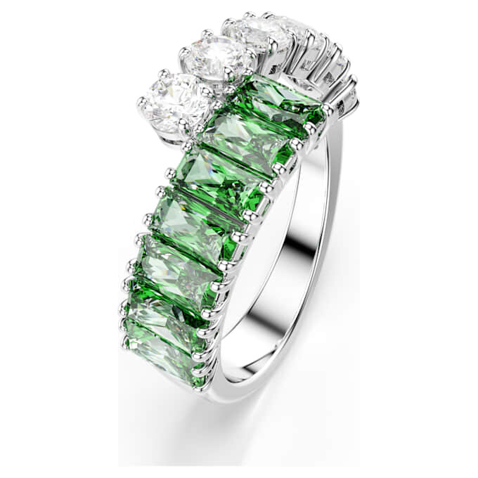Bague Matrix à tailles variées, verte, plaquée rhodium Bague Matrix à tailles variées, verte, plaquée rhodium