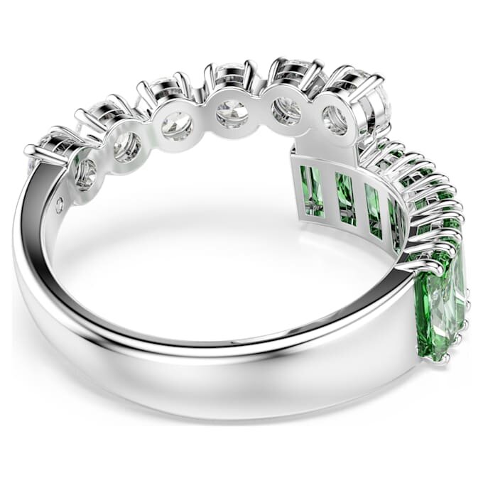 Bague Matrix à tailles variées, verte, plaquée rhodium Bague Matrix à tailles variées, verte, plaquée rhodium