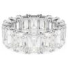 Bague Matrix Vittore, taille baguette, blanche, plaquée rhodium