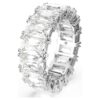 Bague Matrix Vittore, taille baguette, blanche, plaquée rhodium