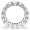 Bague Matrix Vittore, taille baguette, blanche, plaquée rhodium