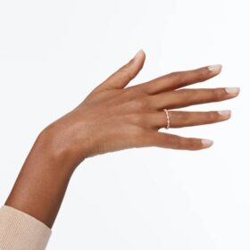 Bague Matrix Vittore, taille marquise, blanche, plaquée or rose