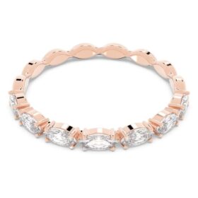 Bague Matrix Vittore, taille marquise, blanche, plaquée or rose
