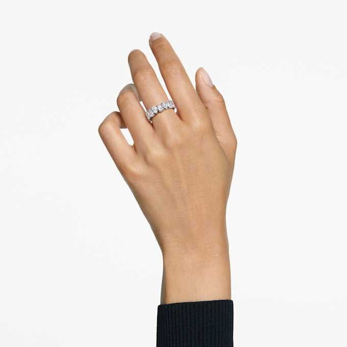 Bague Matrix Vittore, taille poire, blanche, finition argentée Bague Matrix Vittore, taille poire, blanche, finition argentée