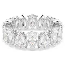 Bague Matrix Vittore, taille poire, blanche, finition argentée