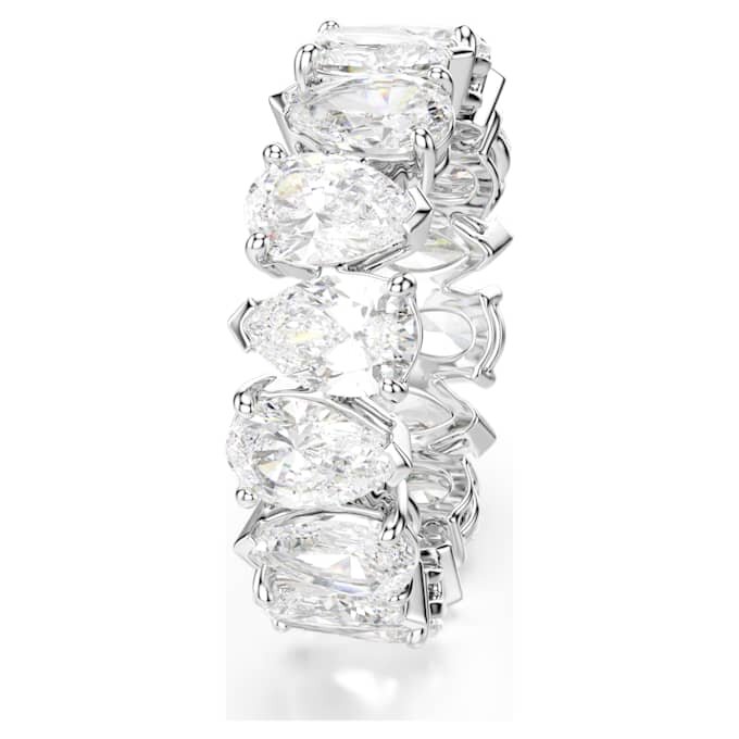 Bague Matrix Vittore, taille poire, blanche, finition argentée Bague Matrix Vittore, taille poire, blanche, finition argentée