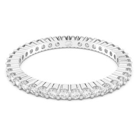 Bague Matrix Vittore, taille ronde, blanche, finition argentée
