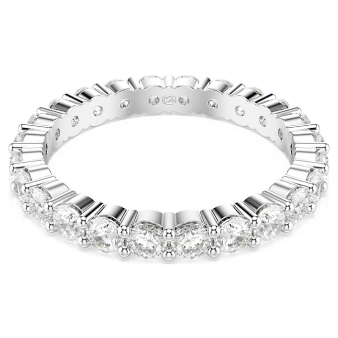 Bague Matrix Vittore, taille ronde, blanche, finition argentée Bague Matrix Vittore, taille ronde, blanche, finition argentée