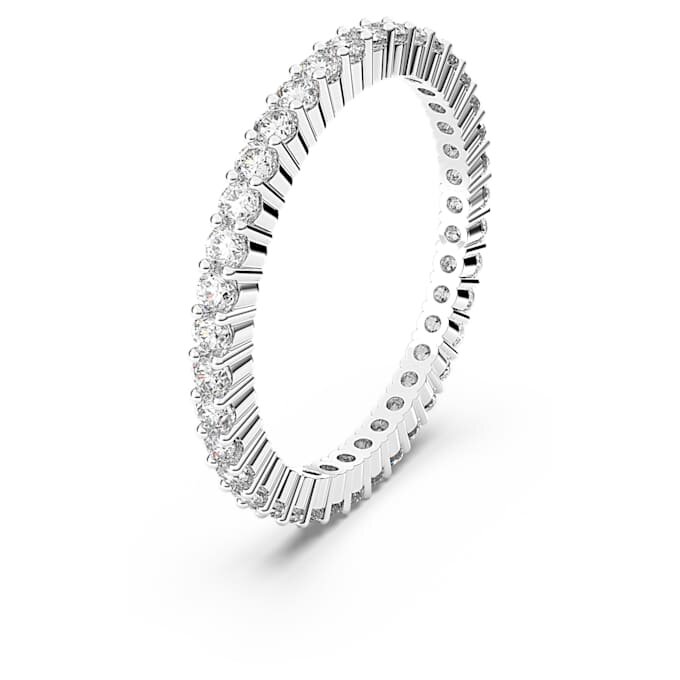 Bague Matrix Vittore, taille ronde, blanche, finition argentée Bague Matrix Vittore, taille ronde, blanche, finition argentée