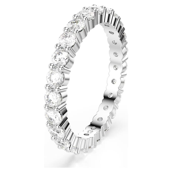 Bague Matrix Vittore, taille ronde, blanche, finition argentée Bague Matrix Vittore, taille ronde, blanche, finition argentée