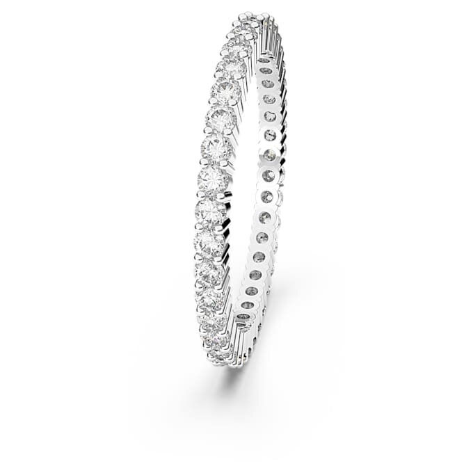 Bague Matrix Vittore, taille ronde, blanche, finition argentée Bague Matrix Vittore, taille ronde, blanche, finition argentée