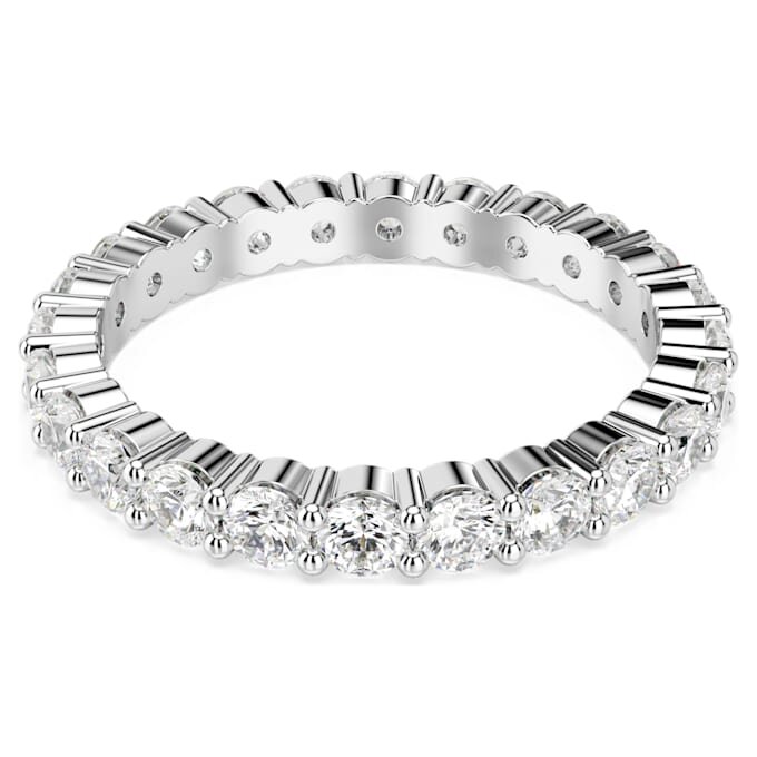 Bague Matrix Vittore, taille ronde, blanche, finition argentée Bague Matrix Vittore, taille ronde, blanche, finition argentée