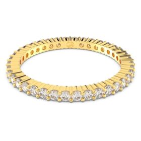 Bague Matrix Vittore, taille ronde, blanche, finition dorée
