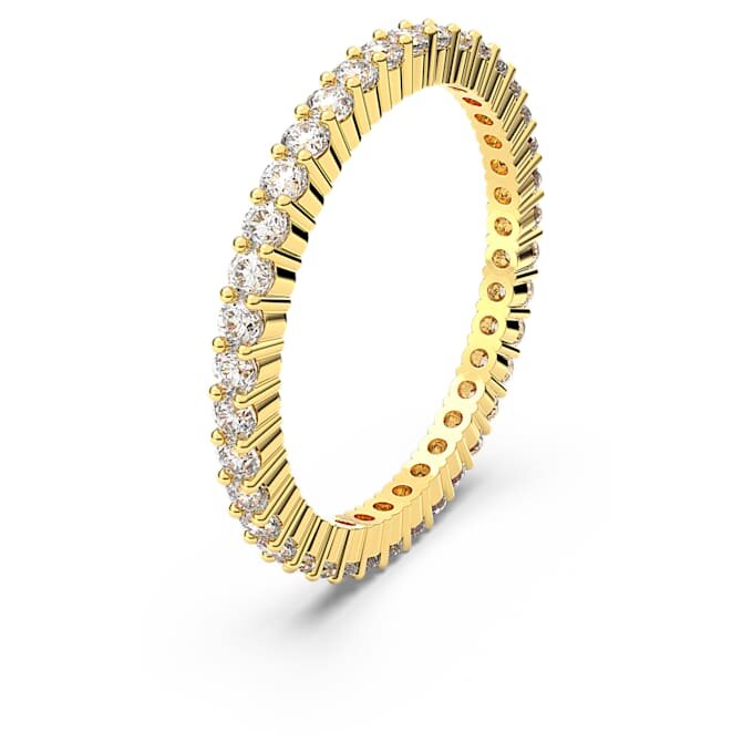 Bague Matrix Vittore, taille ronde, blanche, finition dorée Bague Matrix Vittore, taille ronde, blanche, finition dorée