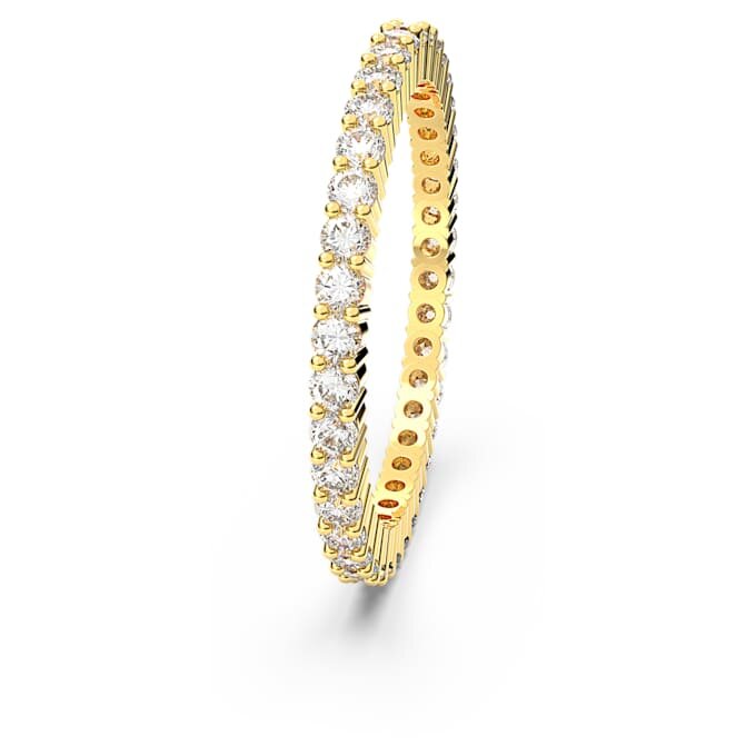 Bague Matrix Vittore, taille ronde, blanche, finition dorée Bague Matrix Vittore, taille ronde, blanche, finition dorée