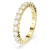Bague Matrix Vittore, taille ronde, blanche, plaquée or