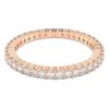 Bague Matrix Vittore, taille ronde, blanche, plaquée or rose