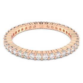 Bague Matrix Vittore, taille ronde, blanche, plaquée or rose