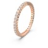Bague Matrix Vittore, taille ronde, blanche, plaquée or rose
