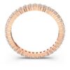 Bague Matrix Vittore, taille ronde, blanche, plaquée or rose