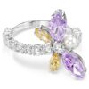 Bague à motif Ariana Grande X Swarovski, tailles variées, libellule, multicolore, plaquée rhodium