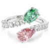 Bague ouverte Ariana Grande X Swarovski, tailles variées, multicolore, plaquée rhodium Bague ouverte Ariana Grande X Swarovski, tailles variées, multicolore, plaquée rhodium