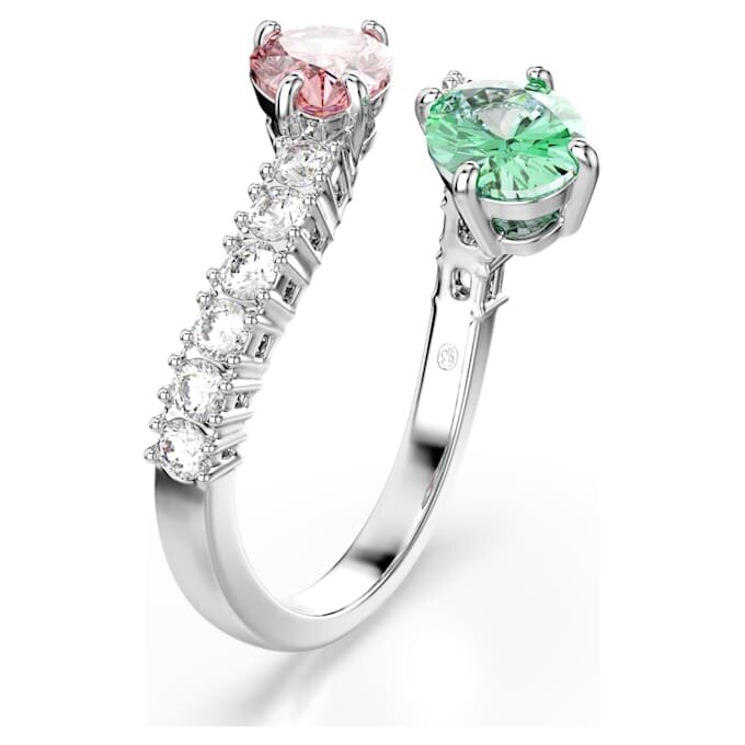 Bague ouverte Ariana Grande X Swarovski, tailles variées, multicolore, plaquée rhodium Bague ouverte Ariana Grande X Swarovski, tailles variées, multicolore, plaquée rhodium