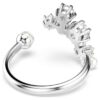 Bague ouverte Constella avec perles de cristal, tailles rondes, blanche, plaquée rhodium Bague ouverte Constella avec perles de cristal, tailles rondes, blanche, plaquée rhodium
