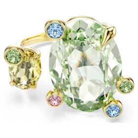 Bague ouverte Gema, tailles variées, multicolore, plaquée or
