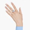 Bague ouverte Idyllia, tailles variées, fleur, bleue, plaquée or