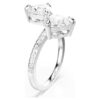 Bague ouverte Mesmera, taille cœur, pavé, blanche, plaquée rhodium Bague ouverte Mesmera, taille cœur, pavé, blanche, plaquée rhodium
