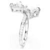 Bague ouverte Mesmera, taille cœur, pavé, blanche, plaquée rhodium Bague ouverte Mesmera, taille cœur, pavé, blanche, plaquée rhodium