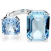 Bague ouverte Millenia, taille octogonale, bleue, plaquée rhodium Bague ouverte Millenia, taille octogonale, bleue, plaquée rhodium