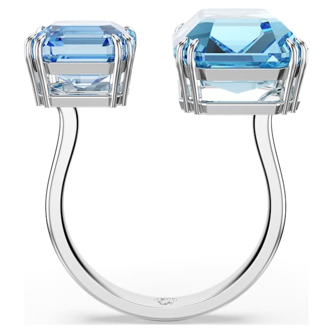 Bague ouverte Millenia, taille octogonale, bleue, plaquée rhodium Bague ouverte Millenia, taille octogonale, bleue, plaquée rhodium