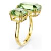 Bague ouverte Millenia, taille octogonale, verte, plaquée or
